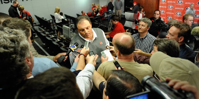 Georgia defensive coordinator Todd Grantham speaks with the media during a national signing day news conference in Athens, Ga., Wednesday, Feb. 6, 2013. (AP Photo/The Athens Banner-Herald, AJ Reynolds) MAGS OUT; MANDATORY CREDIT