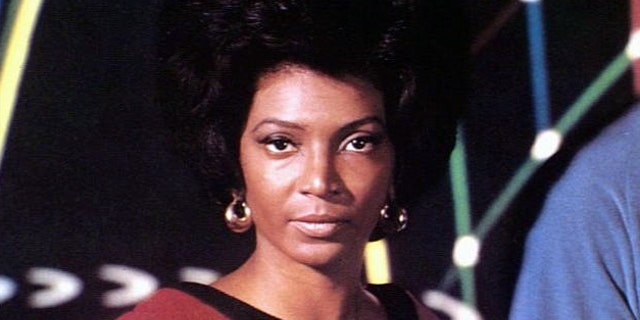 Nichelle Nichols is seen as Lt. Uhura on 