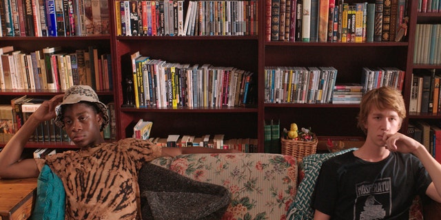 RJ Cyler, left, and Thomas Mann in a scene from the film "Me and Earl and the Dying Girl."