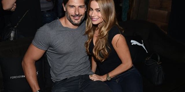 IMAGE DISTRIBUTED FOR PUMA - EXCLUSIVE - Joe Manganiello, left, and Sofia Vergara attend a private event at Hyde Lounge during the Justin Timberlake concert hosted by PUMA celebrating the brand's new Forever Faster campaign on Tuesday, Aug. 12, 2014, in Los Angeles. (Photo by John Shearer/Invision for PUMA/AP Images)