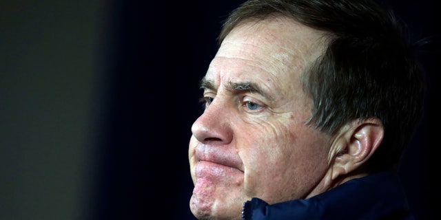 New England Patriots head coach Bill Belichick pauses during a news conference before NFL football practice in Foxborough, Mass., Wednesday, Jan. 2, 2013. The Patriots don't know who they'll face in their playoff opener. But, they do know plenty about that team. They are familiar with all three potential opponents, the Texans, Ravens and Colts, having played them already this season.(AP Photo/Charles Krupa)