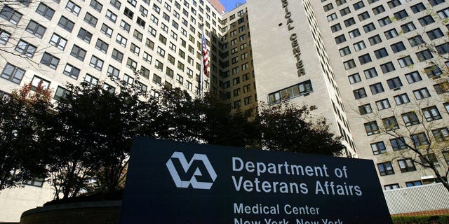 The exterior of the Veterans Affairs Hospital is seen on November 10, 2003 in New York.