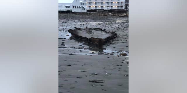 The shipwreck was previously seen after major storms rolled through the region.