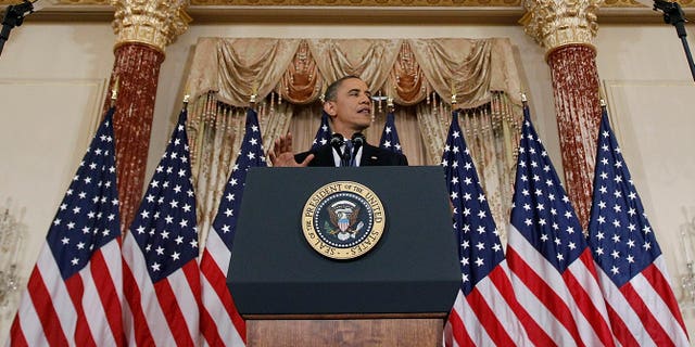 May 19: President Barack Obama delivers a policy address on events in the Middle East at the State Department in Washington.