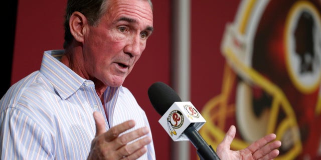 Washington Redskins head coach Mike Shanahan speaks during a media availability at their NFL football training facility, Wednesday, Dec. 11, 2013, in Ashburn, Va. Kirk Cousins will start for the Washington Redskins on Sunday, and Robert Griffin III will be the No. 3 quarterback behind Rex Grossman. (AP Photo/Alex Brandon)