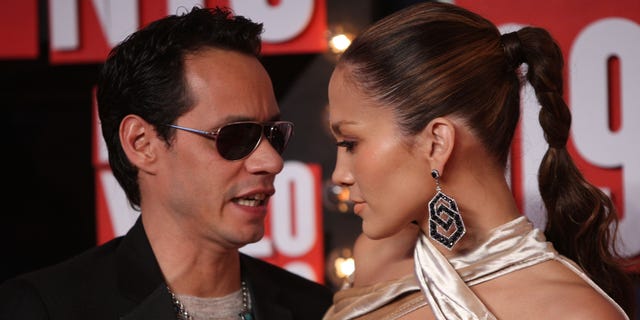 Sept. 13, 2009:  Marc Anthony  and Jennifer Lopez arrive at the 2009 MTV Video Music Awards at Radio City Music Hall  in New York City.