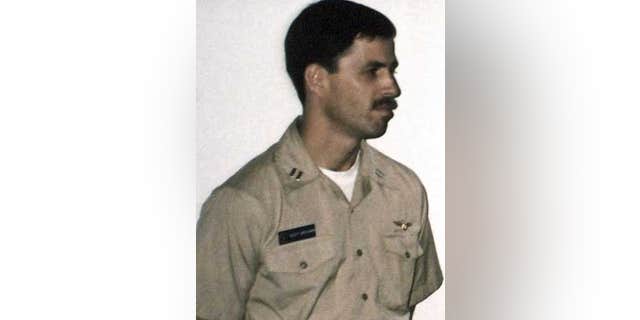 June 18, 1990: Michael 'Scott' Speicher aboard the carrier USS Saratoga when he was promoted to Lt. Commander.