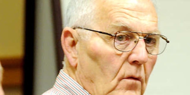 Austin "Jack" DeCoster, right, sits with Timothy O'Brien, a lawyer representing Maine Contract Farming, LLC, in 10 counts of animal cruelty stemming from an undercover investigation in 2009 by Mercy For Animals at the Turner egg farm. Maine Contract Farming, LLC, has agreed to pay $134,674.11 in fines, restitutions, and aid to inspectors after pleading guilty to the charges.
