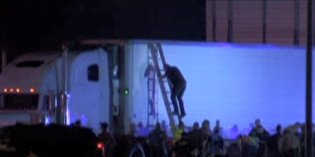 Authorities discovered nearly 100 illegal immigrants inside of a tractor trailer near Raymondville, Texas on Tuesday.