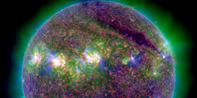 A powerful M9-class solar flare erupted from the sun at 10:09 p.m. EDT on July 29 (0209 GMT July 30).