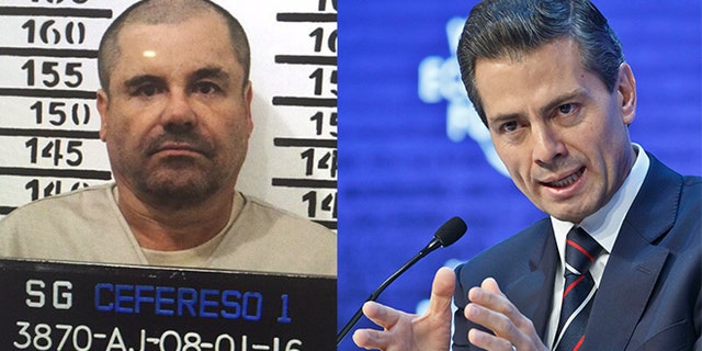 Joaquin 'El Chapo' Guzman and Mexican President Enrique Pena Nieto.