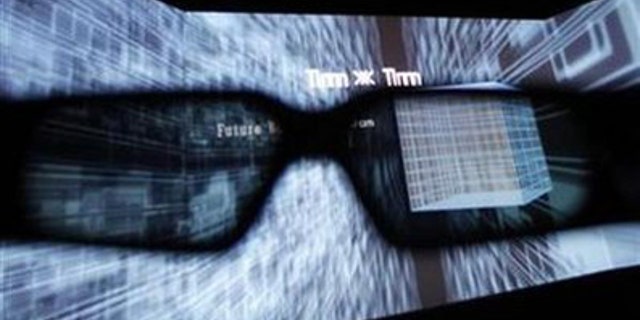 June 23, 2010: A 3D display is seen through glasses during a demonstration by virtual reality content and technology provider Solidray at the 3D and Virtual Reality Expo in Tokyo.
