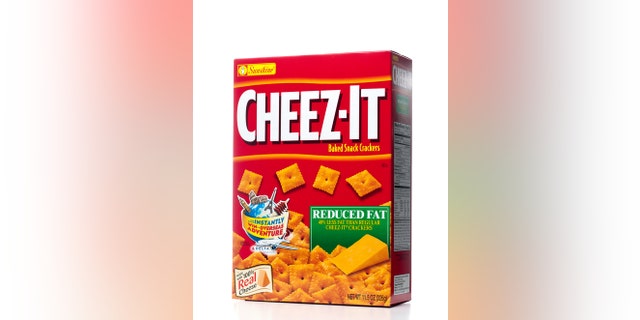 Miami, USA - December 21, 2011: CHEEZ-IT Baked Snack Crackers Reduced Fat 11.5 OZ box. CHEEZ-IT baked Snack Crackers is manufactured by the Kellogg Company through its division Sunshine Biscuits.