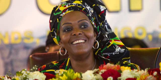 An arrest warrant has been issued for former Zimbabwean first lady Grace Mugabe for an alleged assault of a model inside a Johannesburg hotel room in 2017. (AP Photo/Tsvangirayi Mukwazhi)