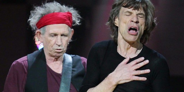 Mick Jagger performs at the 12-12-12 concert on Dec. 12, 2012.