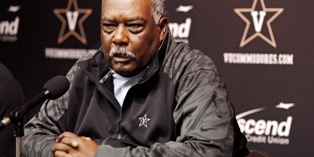 Vanderbilt athletic director David Williams answers questions on Saturday, Jan. 11, 2014, in Nashville, Tenn. Vanderbilt head football coach James Franklin has accepted the same position at Penn State. (AP Photo/Mark Humphrey)