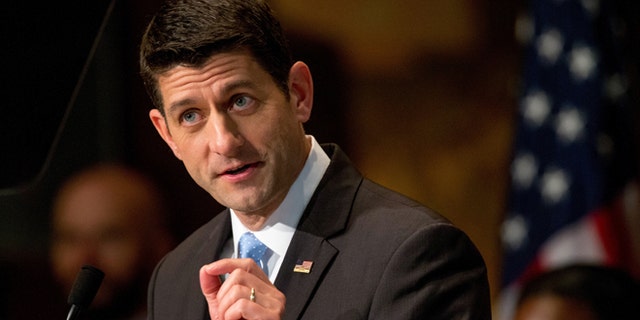 FILE - In this April 27, 2016 file photo,House Speaker Paul Ryan of Wis. speaks in Washington. Paul Ryan is refusing to support Donald Trump as the Republican nominee for president. (AP Photo/Andrew Harnik, File)
