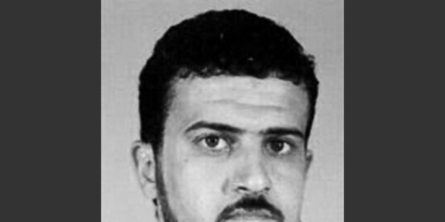 FILE - This file image from the FBI website shows Al Qaeda leader Abu Anas al-Libi. Al-Libi, who was captured in an Oct. 5, 2013, raid and held aboard a U.S. warship, is now in the United States. He is expected to stand trial over whether he helped plan and conduct surveillance for the bombings of U.S. embassies in Africa in 1998. (AP Photo/FBI, File)