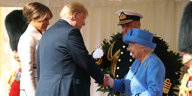 President Trump and First Lady Melania Trump met Queen Elizabeth II Friday at Windsor Castle.