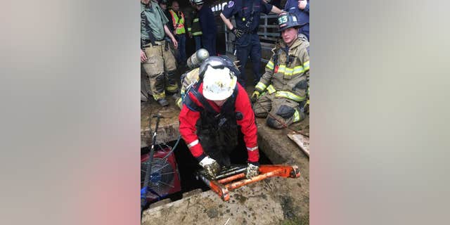 A Pennsylvania boy was rescued after falling into a manure pit.
