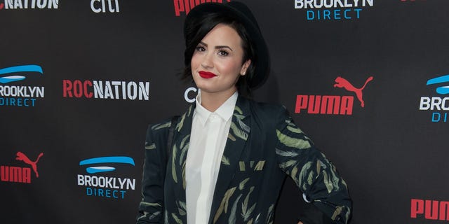Demi Lovato at the Roc Nation Pre-GRAMMY Brunch on February 7, 2015 in Beverly Hills, California.