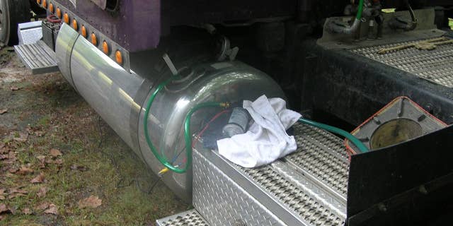Investigators reportedly found 120 gallons of liquid meth in the truck's tank, which the sheriff's office said would be worth roughly $90.8 million on the streets.