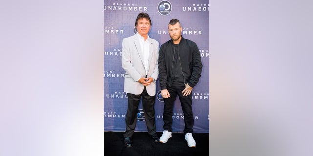 James Fitzgerald and Sam Worthington arrive at Discovery's Manhunt: UNABOMBER reception at the Television Critics Association Summer Press Tour at The Beverly Hilton on Wednesday, July 26, 2017 in Beverly Hills, Calif. Worthington plays Fitzgerald in the Discovery scripted series (Colin Young-Wolff/AP Images for Discovery Communications)