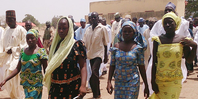 FILE - These girls escaped from Boko Haram.