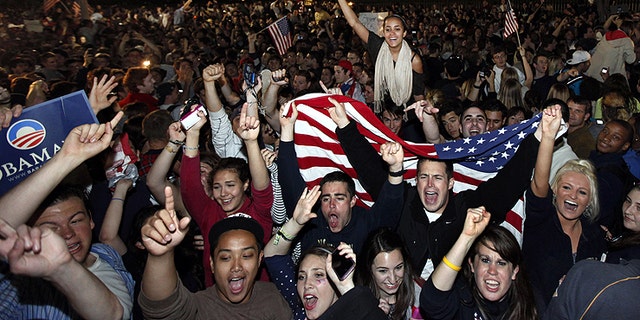 May 2, 2011: Crowds gathers outside the White House in Washington to celebrate after President Obama announced the death of Usama bin Laden.