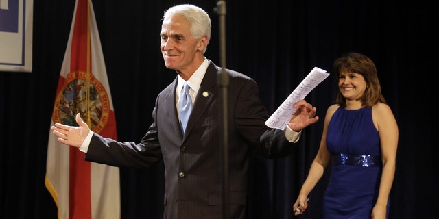 Charlie Crist delivering his concession speech Tuesday, Nov. 4, 2014 in Tampa, Fla.