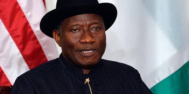 President Goodluck Jonathan of Nigeria listens as the US President speaks before a bilateral meeting in New York on September 23, 2013