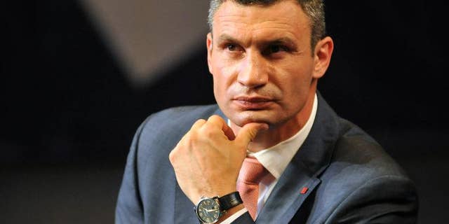 Vitaly Klitschko, leader of the Ukrainian opposition UDAR (Punch) party in Lviv, Ukraine on August 20, 2013.