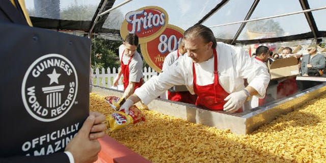 Fritos broke the record for the biggest Fritos Chili Pie weighing in at 1,325 pounds.