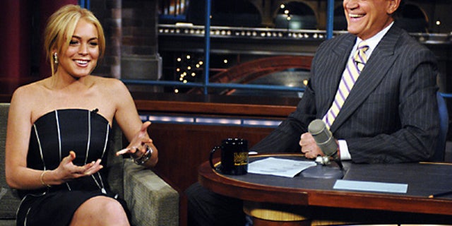 Lindsay Lohan on 'Late Night' in 2007. (CBS)