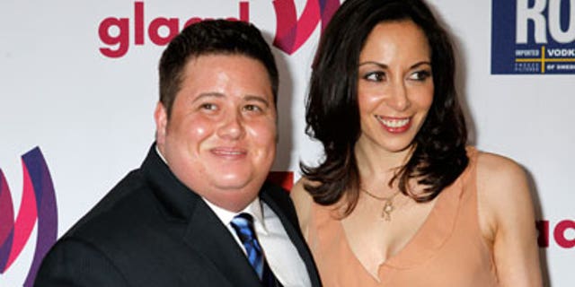 April 11, 2011: Chaz Bono and girlfriend Jennifer Elia arrive at the 22nd annual GLADD Media Awards in Los Angeles.