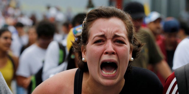 A student during a protest in Caracas, Venezuela, on Wednesday, March 12, 2014 .