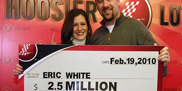 Feb. 19: This picture provided by the Hoosier Lottery shows Lori and Eric White in Indianapolis.