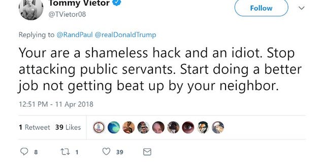 Tommy Vietor, former Obama national security spokesman, attacked Sen. Rand Paul for getting 'beat up' by his neighbor.