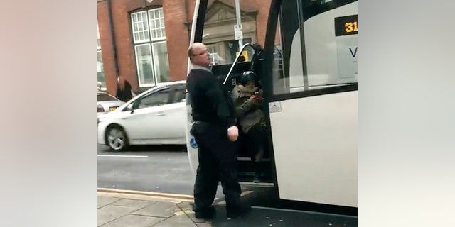 The driver didn't believe that the woman's electronic ticket was valid.