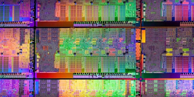 A die shot of an Intel CPU, codenamed "Sandy Bridge," which promised the biggest-ever leap in processing power.