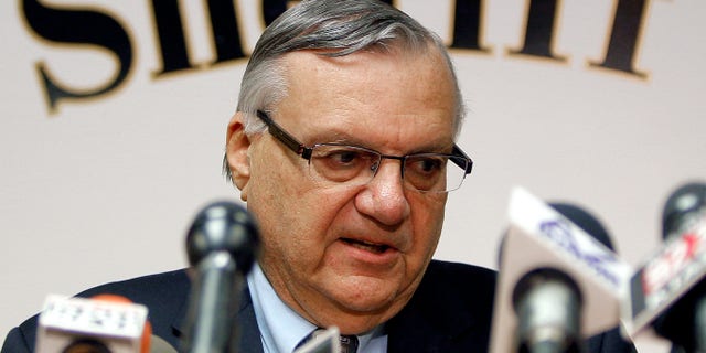 FILE: January 2012:: Maricopa County Sheriff Joe Arpaio conducts a news conference in Phoenix.