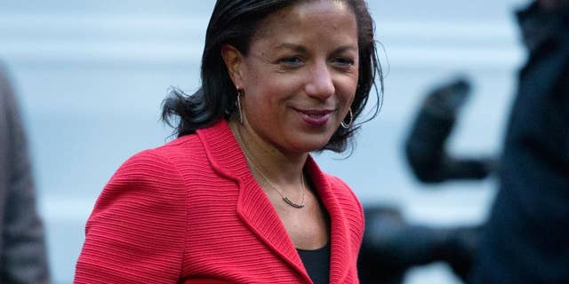 Susan Rice is seen on the South Lawn of the White House in Washington, April 29, 2016. (Associated Press)