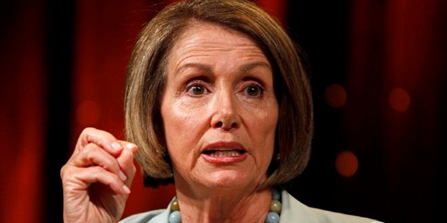 House Speaker Nancy Pelosi answers questions during a Netroots Nation convention in Las Vegas on July 24. (AP Photo)