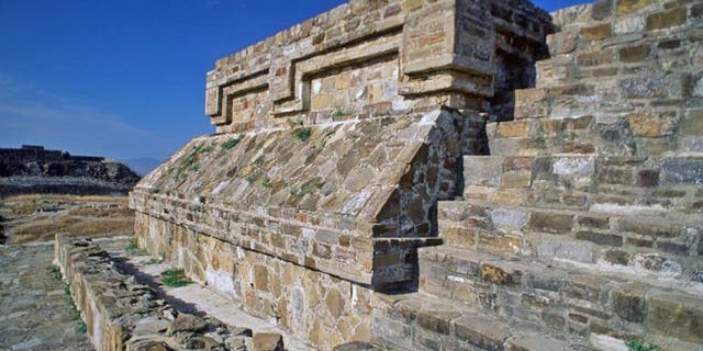 The ruins of Monte Alban in Oaxaca, Mexico