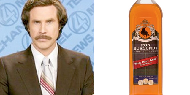 Ron Burgundy Blended Scotch Whisky is bottled in Scotland from a 60 percent malt and 40 percent grain blend by Old St. Andrews Distillery, featuring whiskies from Speyside, Highlands and Islay.