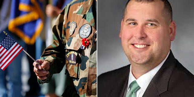 This composite image shows Washington state Rep. Graham Hunt, right.