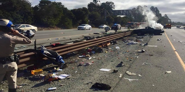 A boy, 5, was ejected from a truck that rolled over multiple times on a California highway on Tuesday, police said.