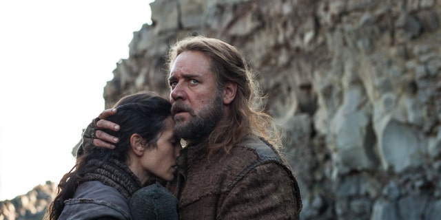 This image released by Paramount Pictures shows Jennifer Connelly, left, and Russell Crowe in a scene from "Noah."