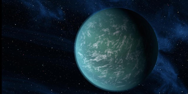 This artist's conception illustrates Kepler-22b, a planet known to comfortably circle in the habitable zone of a sun-like star. It is the first planet that NASA's Kepler mission has confirmed to orbit in a star's "habitable zone" -- the region around a star where liquid water, a requirement for life on Earth, could persist.