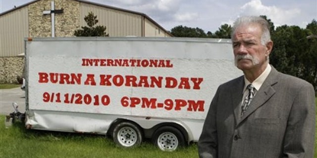 Aug. 30, 2010: Rev. Terry Jones, seen here at the Dove World Outreach Center in Gainesville, Fla., says he plans to burn copies of the Koran to mark the Sept. 11, 2001, terrorist attacks despite the potential security threat it will create for U.S. forces in Afghanistan. (AP)